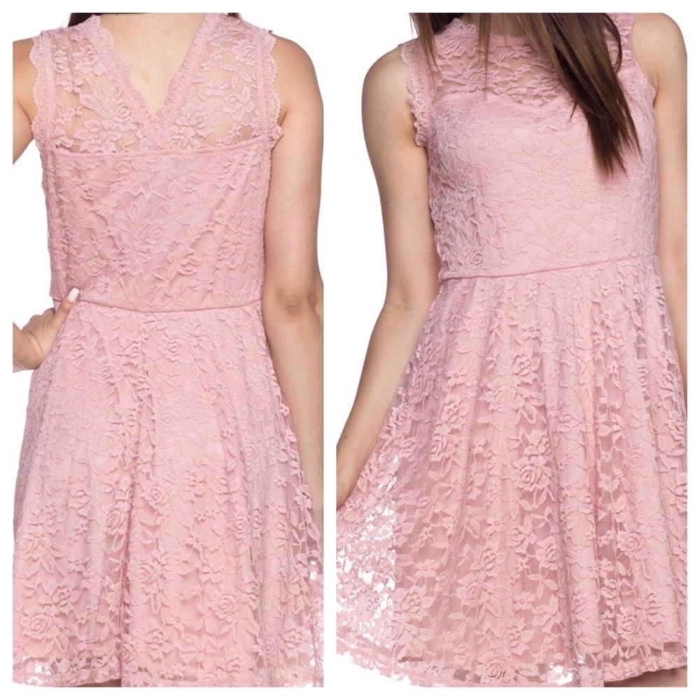 Blush Pink Lace Dress